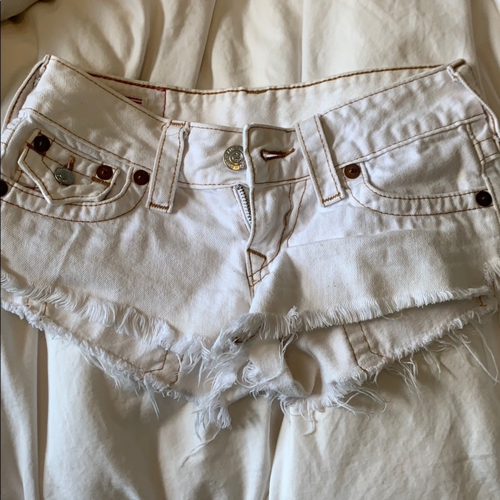 True religion white shorts